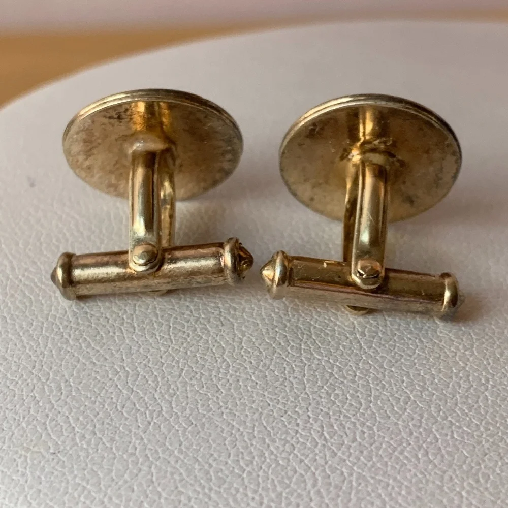 Vintage Sterling Cufflinks Moonstone Rock Crystal